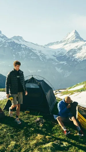 Minimalist Camping In Nature Wallpaper