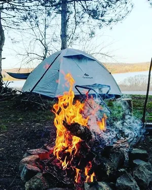 Minimalist Camping In Nature Wallpaper