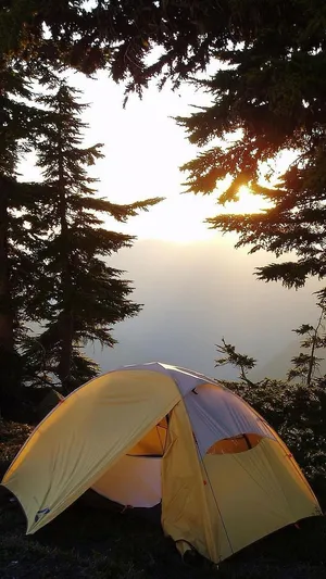 Minimalist Camping Under The Stars Wallpaper