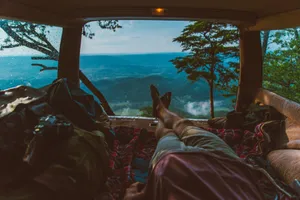 Minimalist Camping Under The Stars Wallpaper