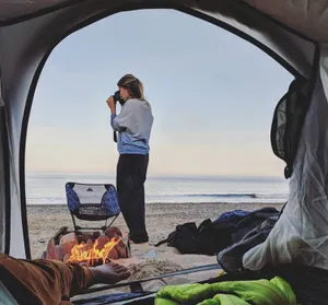 Minimalist Camping Under The Stars Wallpaper