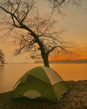 Minimalist Camping Under The Stars Wallpaper