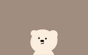 Minimalist Cartoon Bear Wallpaper