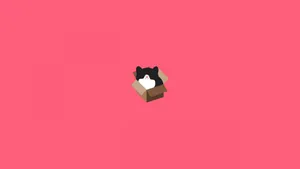 Minimalist Cat In A Pastel Box Art Wallpaper