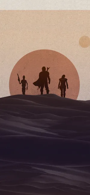 Minimalist Characters The Mandalorian Iphone Wallpaper