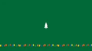 Minimalist Christmas Desktop With Lights Wallpaper