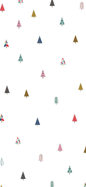 Minimalist Christmas Trees Pattern.jpg Wallpaper