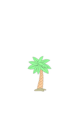 Minimalist Coconut Palm Illustration Wallpaper