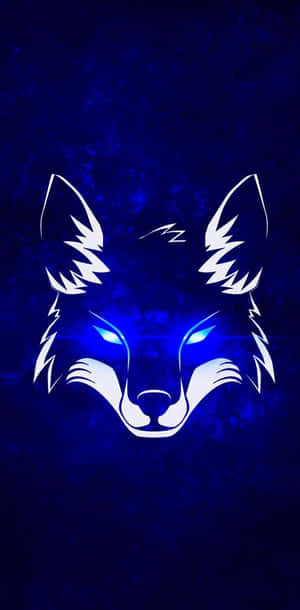 Minimalist Cool Blue Wolf Icon Wallpaper