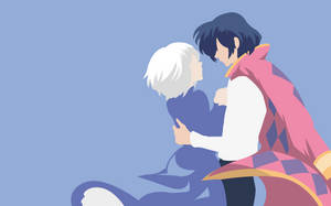 Minimalist Couple Howl's Moving Castle Wallpaper