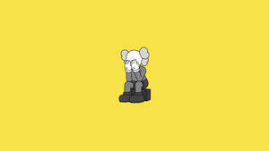 Minimalist Crying Kaws Pc Yellow Wallpaper