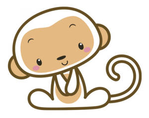 Minimalist Cute Monkey Art Wallpaper