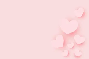 Minimalist Cute Valentines Pink Hearts Wallpaper