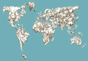 Minimalist Design Of World Map Wallpaper
