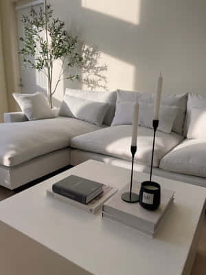 Minimalist Design With Yellow Shape Wallpaper