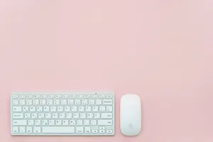 Minimalist Desk With Pastel Colors Wallpaper