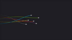 Minimalist Desktop Colorful Airplane Traces Wallpaper