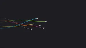 Minimalist Desktop Colorful Airplane Traces Wallpaper