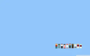 Minimalist Desktop Of Small Cartoon Characters Wallpaper