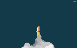 Minimalist Desktop Rocket To The Sky Wallpaper