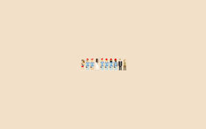 Minimalist Desktop Small Characters Wallpaper