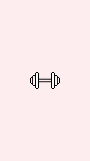 Minimalist Dumbbell Icon Pink Background Wallpaper