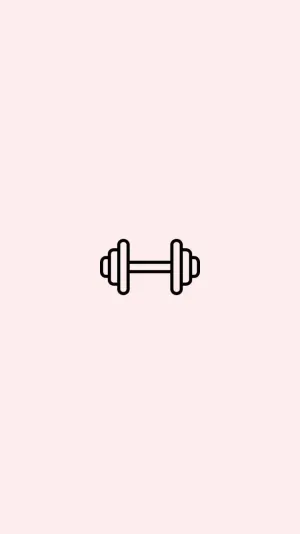 Minimalist Dumbbell Icon Pink Background Wallpaper