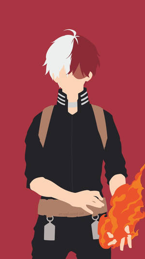 Minimalist Fire Todoroki Cute Wallpaper