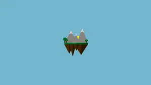 Minimalist Floating Island Illustration Wallpaper