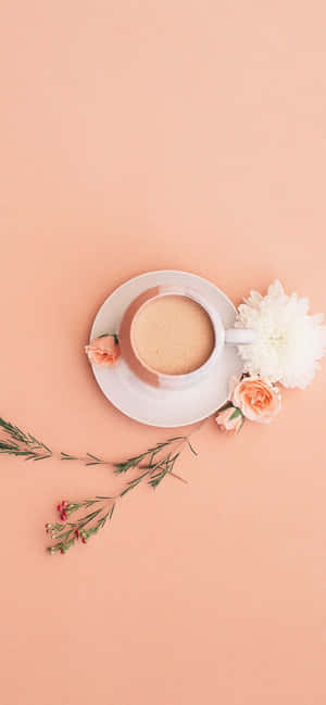 Minimalist Floral Coffee Aesthetic.jpg Wallpaper