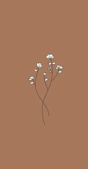 Minimalist Floral Illustration Pastel Background.jpg Wallpaper