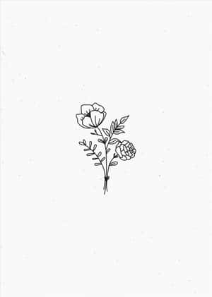 Minimalist Floral Sketch Art.jpg Wallpaper