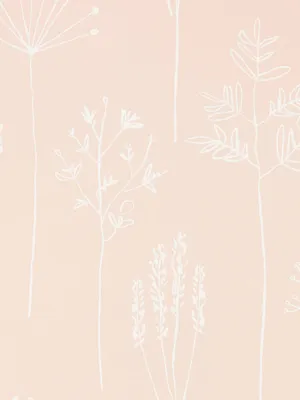 Minimalist Floral Sketch Art Wallpaper