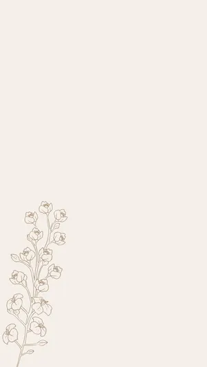 Minimalist Floral Sketch Art Wallpaper