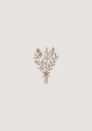 Minimalist Floral Sketch Art Wallpaper