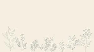 Minimalist Flower Computer Sketches Wallpaper