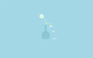 Minimalist Flower Computer Vase Wallpaper