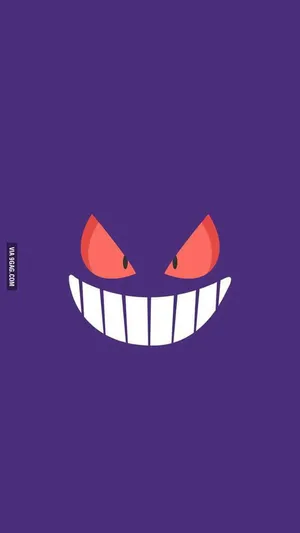 Minimalist Gengar Facial Features Wallpaper