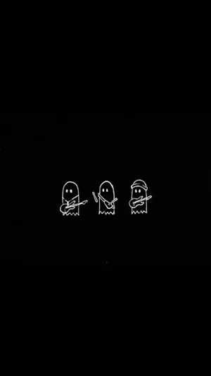 Minimalist Ghost Trio Art Wallpaper