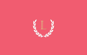 Minimalist Gold Letter L On Pink Wallpaper