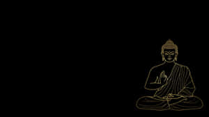 Minimalist_ Golden_ Buddha_ Outline Wallpaper