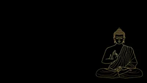 Minimalist_ Golden_ Buddha_ Outline Wallpaper