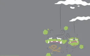 Minimalist Gray Galarian Weezing Wallpaper