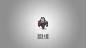 Minimalist Gray Iron Man Logo Wallpaper