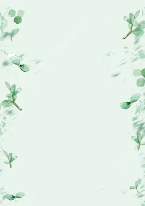 Minimalist Green Eucalyptus Frame Wallpaper