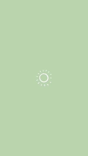 Minimalist Green Sun Illustration Wallpaper