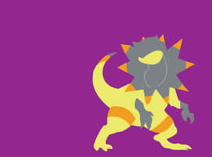 Minimalist Heliolisk With Purple Background Wallpaper