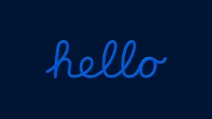 Minimalist Hello In Dark Blue Wallpaper