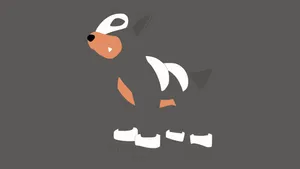 Minimalist Houndour With Gray Color Scheme Wallpaper