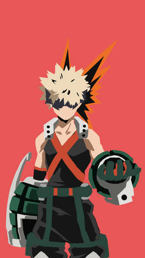 Minimalist Katsuki Bakugou Wallpaper